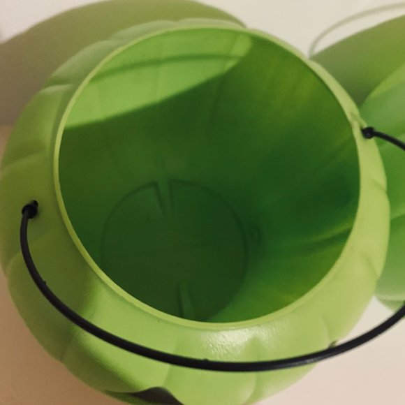 Vintage General Foam Plastics USA Green Halloween Buckets Set Of 2 - Picture 4 of 12